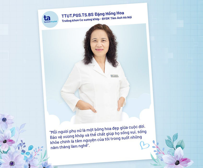 Phó Giáo Sư, Tiến Sĩ, Bác Sĩ Đặng Hồng Hoa chuyên gia hàng đầu về xương khớp