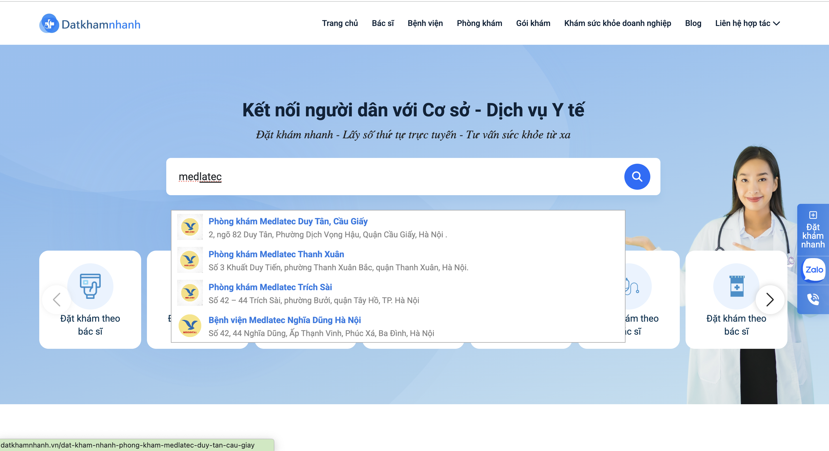 Các bước đặt lịch khám Medlatec online có tích hợp thanh toán trực tuyến
