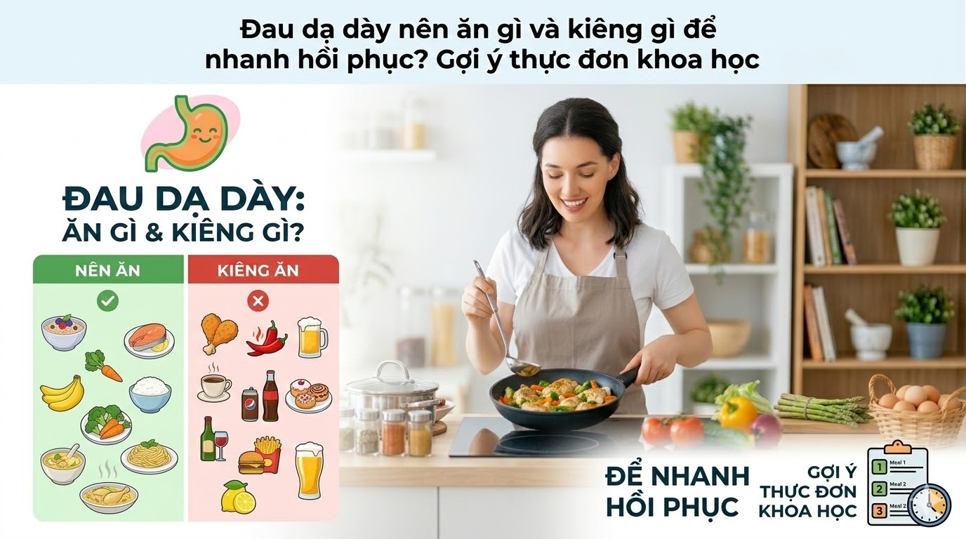 Đau dạ dày nên ăn gì và kiêng gì để nhanh hồi phục? Gợi ý thực đơn khoa học