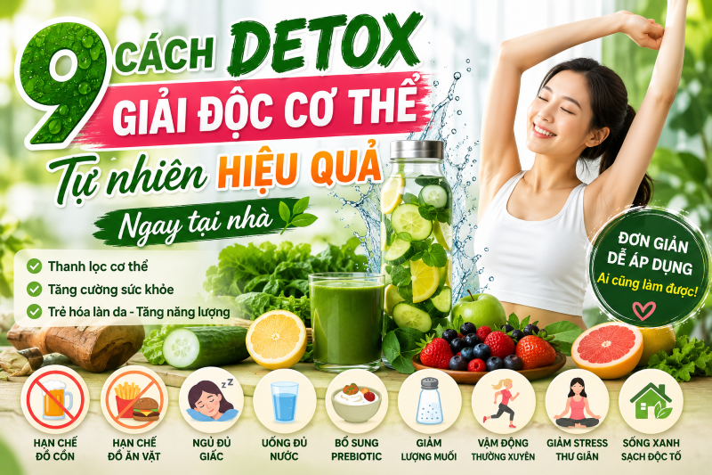 9 Cách Detox Giải Độc Cơ Thể Tự Nhiên Hiệu Quả Ngay Tại Nhà