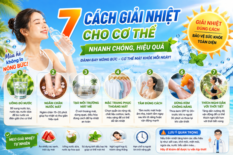 7 Cách Giải Nhiệt Cho Cơ Thể Nhanh Chóng, Hiệu Quả Trong Ngày Nắng Nóng