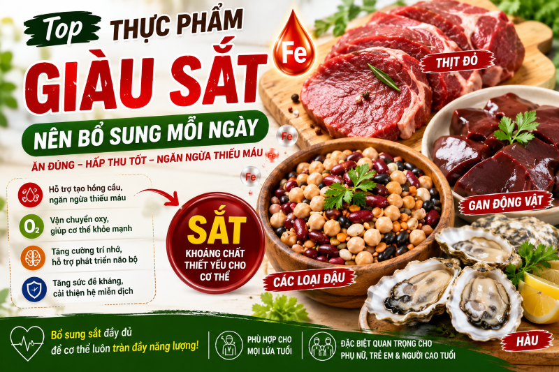 Thực Phẩm Giàu Sắt: Những Loại Thực Phẩm Nên Bổ Sung Vào Thực Đơn Hàng Ngày
