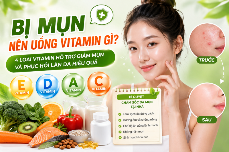 Bị Mụn Nên Uống Vitamin Gì? 4 Loại Vitamin Hỗ Trợ Giảm Mụn Và Phục Hồi Làn Da Hiệu Quả
