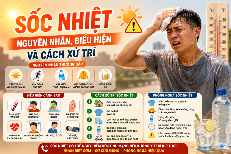 Sốc nhiệt: Nguyên nhân, dấu hiệu nhận biết và cách xử trí kịp thời