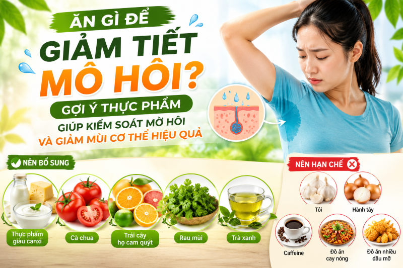 Ăn gì để giảm tiết mồ hôi? Gợi ý những thực phẩm giúp kiểm soát mồ hôi hiệu quả