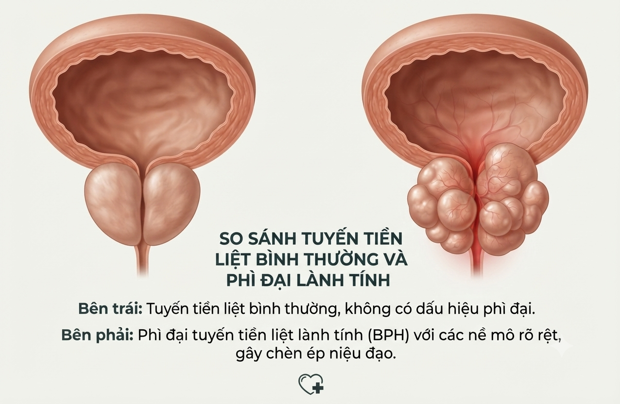 Phì đại tuyến tiền liệt ở nam giới: Dấu hiệu cảnh báo, nguyên nhân và cách điều trị hiệu quả