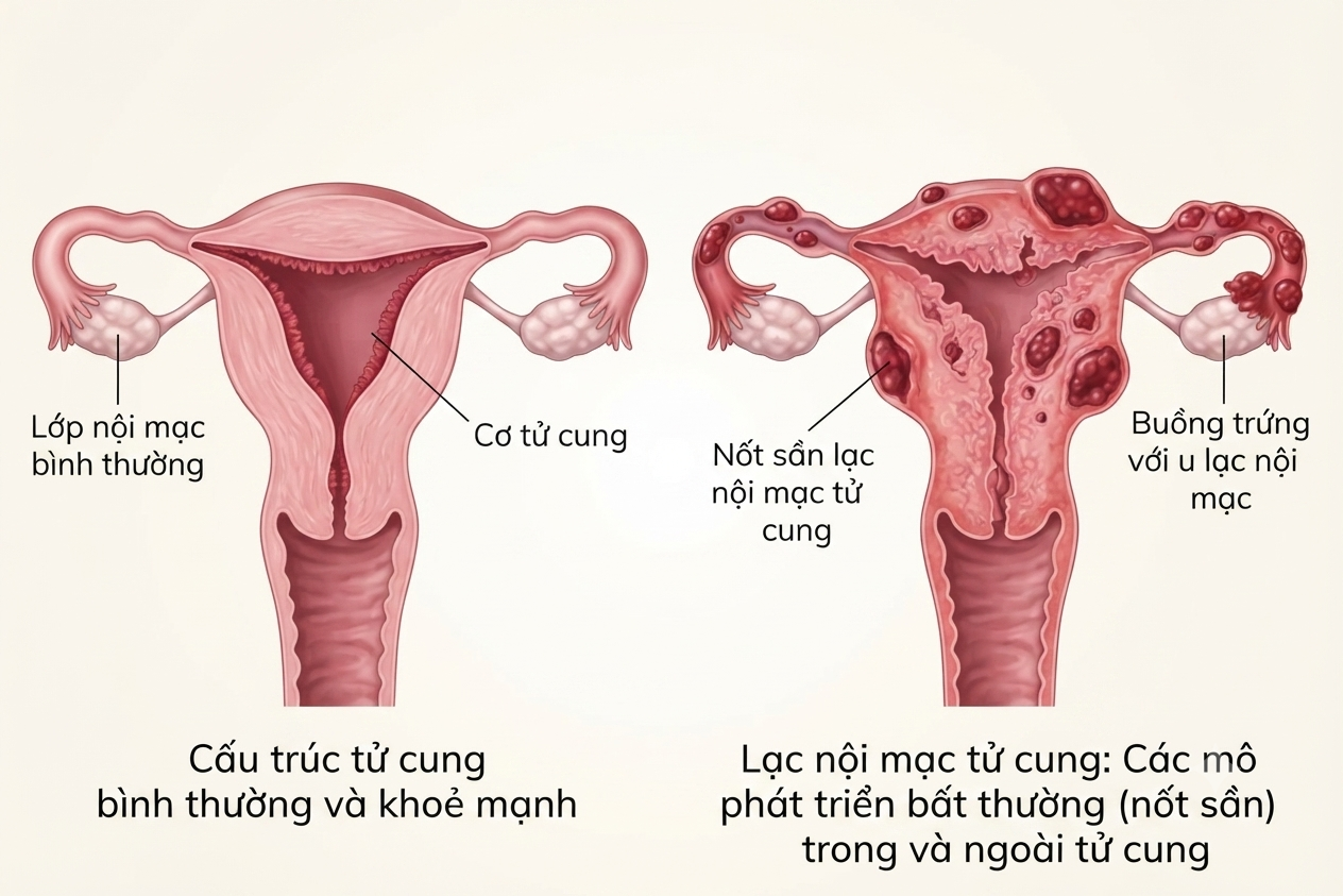Lạc nội mạc tử cung có thể điều trị khỏi không? Giải đáp và phương pháp điều trị hiện nay