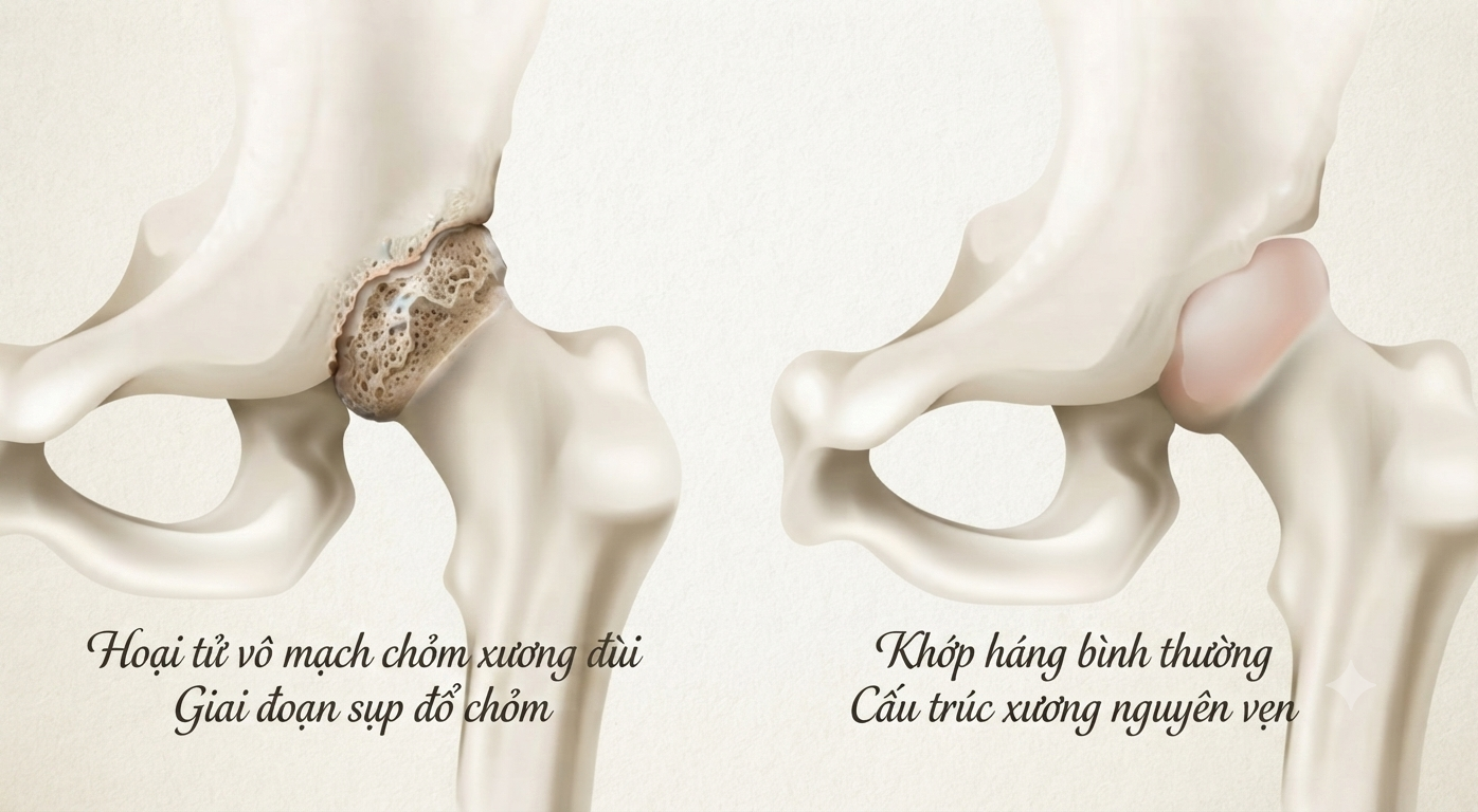 Hoại tử chỏm xương đùi có chữa được không? Dấu hiệu nhận biết và phương pháp điều trị