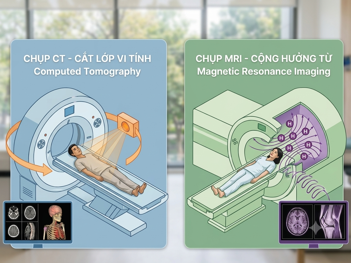 Chụp CT và MRI khác nhau như thế nào? So sánh ưu, nhược điểm của từng phương pháp